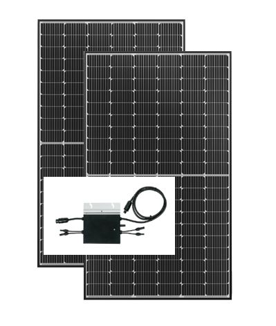 Produktbild für Set Kleinkraftwerk - 2 x PV-Modul und 1 x Wechselrichter 600W
