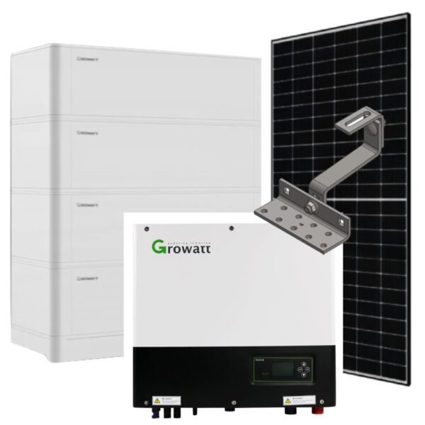 Photovoltaik Komplettanlage 5 kWp mit Speicher - JA Solar PV Module, Growatt SPH Hybridwechselrichter, ARK Hochvolt-Solarspeicher, Dachhaken