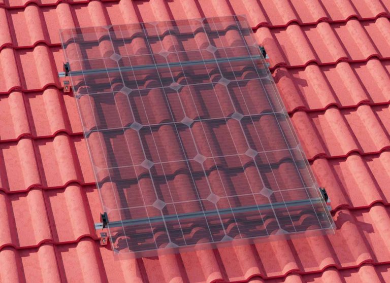Montageset - Schrägdach/Ziegeldach - für ein PV-Module (hochkant)