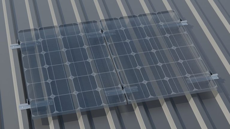 Montageset - Trapezblech - für 2 x PV-Module (hochkant, nebeneinander)