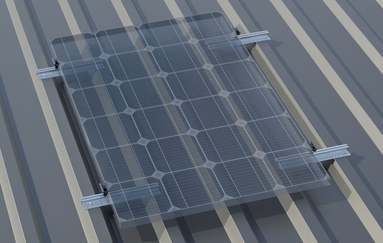 Montageset - Trapezblech - für ein PV-Module (hochkant)