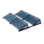 Süd-Ausrichtung Aufständerung mit 2x2 PV Modulen hintereinander, in Ost-West oder Süd-Ausrichtung auf dem Flachdach montierbar. Neigungswinkel 10°/15°/20°