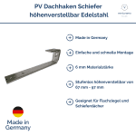 Produktbild für Dachhaken Schiefer- höhenverstellbar (1.4016)