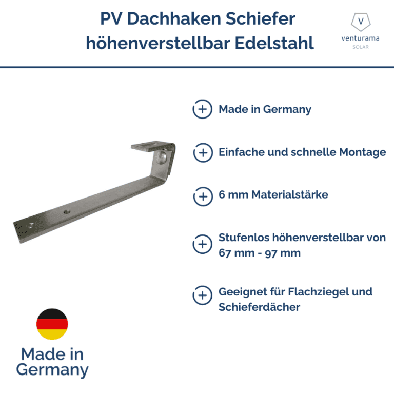 Produktbild für Dachhaken Schiefer- höhenverstellbar (1.4016)