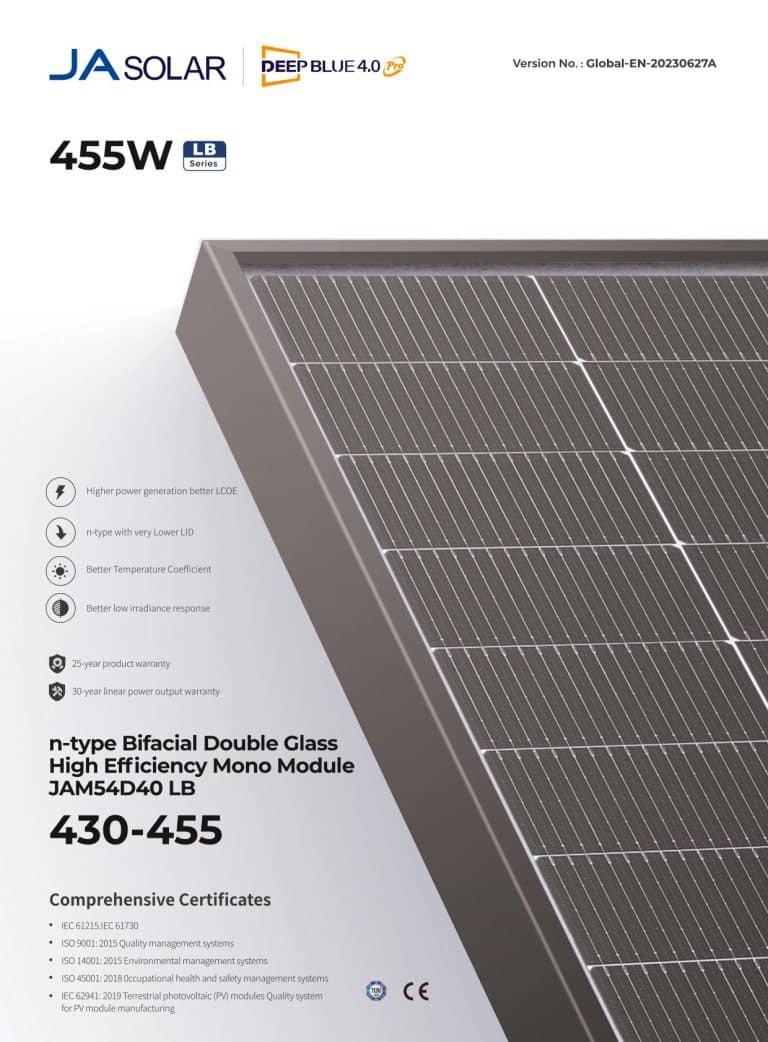 Datenblatt JA Solar JAM54D40 LB Serie