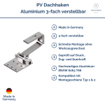 Vorteile PV Dachhaken Aluminium 3-fach verstellbar LL 160mm