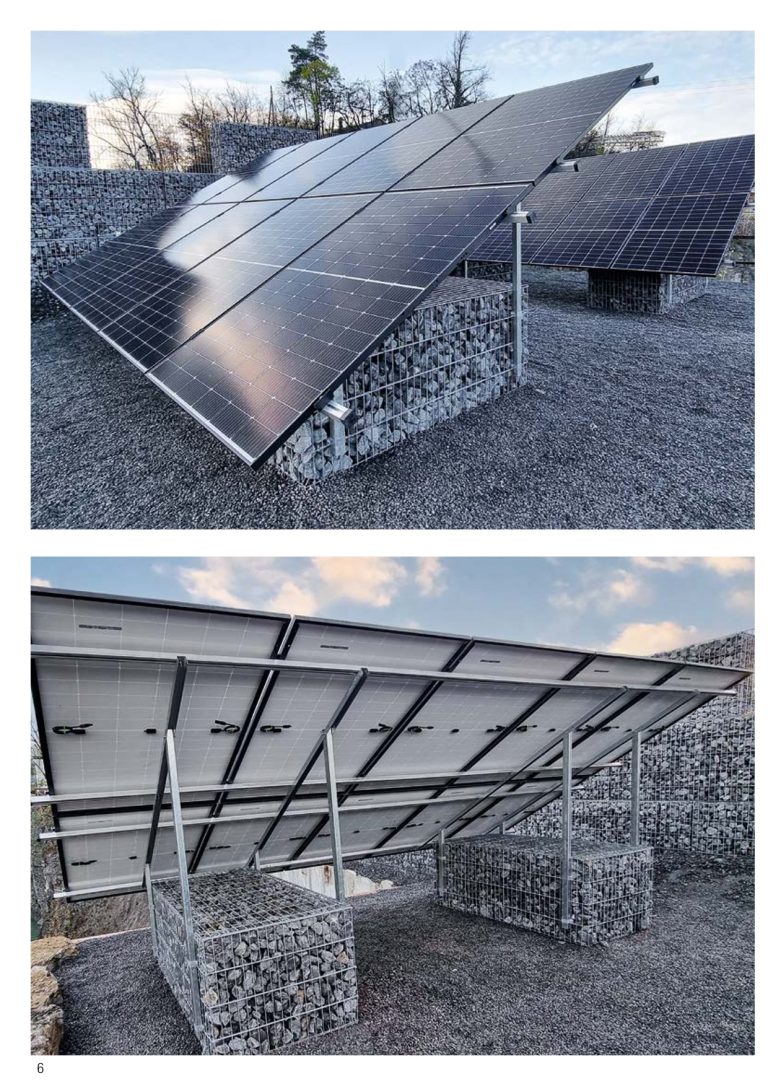 Vorder- und Rückansicht Solaranlage Cestino Solare Singolare
