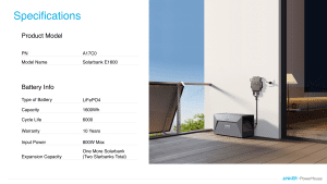 Datenblatt:Anker SOLIX Solarbank E1600 Balkonkraftwerk Speicher