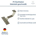 Vorteile PV Dachhaken Edelstahl geschweißt MT123 (1.4301) Standard
