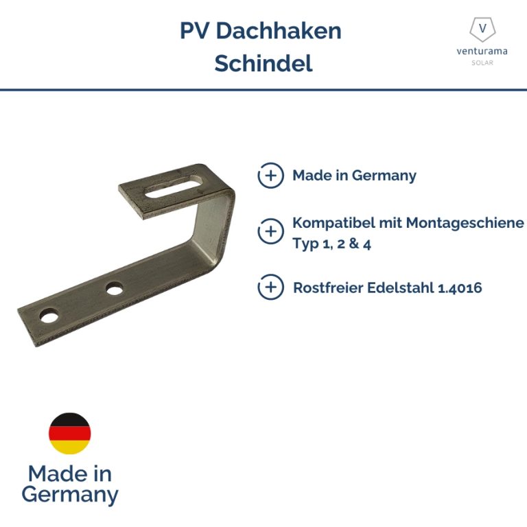 Vorteile PV Dachhaken Schindel Edelstahl