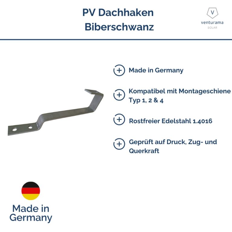 Vorteile PV Dachhaken Biberschwanz Edelstahl