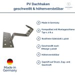 Vorteile PV Dachhaken verstellbar Edelstahl geschweißt MT120 (1.4016) Mittellast