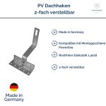 Vorteile PV Dachhaken 2-fach verstellbar Edelstahl MT120 (1.4016) Standard