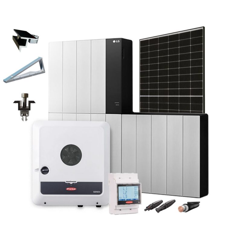 Produktbild Set PV Anlage 10kW mit Fronius Wechselrichter, LG Speicher 8.6 und Unterkonstruktion für Flachdach