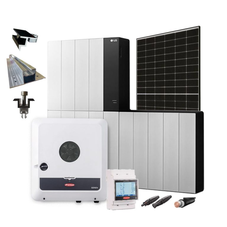 Produktbild PV Anlage Set mit Fronius Wechselrichter, LG Speicher und Unterkonstruktion für Trapezdach