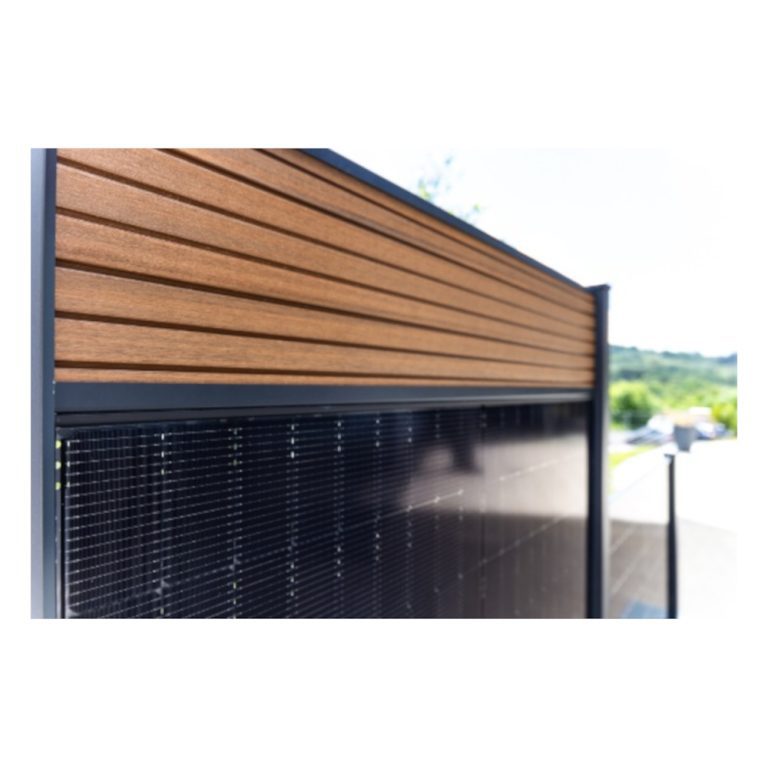 Produktbild FlexPVence Solarzaun mit vier PV Modulen
