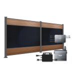 Produktbild - FlexPVence Solarzaun 1,80m hoch mit zwei PV Modulen und Speicher