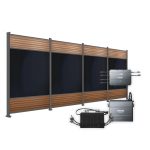 Produktbild FlexPVence Solarzaun 1,80m hoch mit vier PV Modulen und Speicher