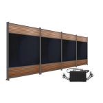 Produktbild FlexPVence Solarzaun 1,80m hoch mit vier PV Modulen und Wechselrichter
