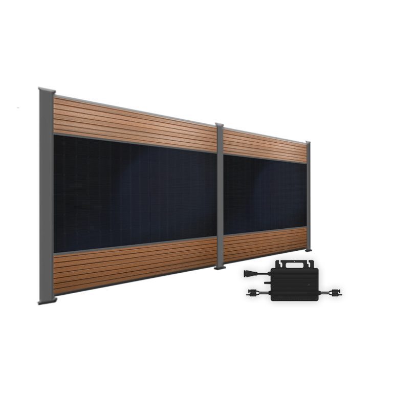 ProduktBild FlexPVence Solarzaun 2,0 x 3,75 m mit 2 Modulen und Wechselrichter