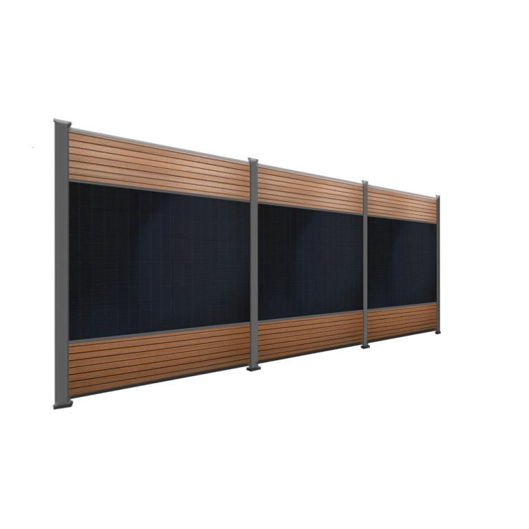 Produktbild FlexPVence Solarzaun 2m hoch mit drei PV Modulen