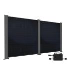 Produktbild PowerPVence Solarzaun 1,80m hoch mit zwei PV Modulen und Wechselrichter