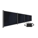 Produktbild BasicPVence Solarzaun 1,20m hoch mit vier PV Modulen und Wechselrichter