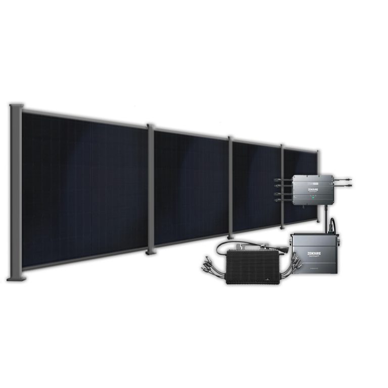 Produktbild BasicPVence Solarzaun 1,20m hoch mit vier PV Modulen