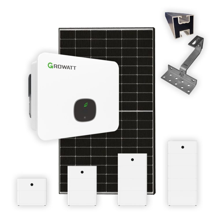 Produktbild PV Komplettanlage Growatt Hybrid Wechselrichter APX Solarspeicher, UK, PV Modul 450W