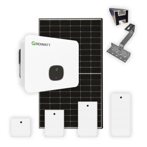 Produktbild: PV Anlage 17 kW mit Unterkonstruktion, Growatt Hybrid Wechselrichter, Ja Solar Modulen und APX Solarspeicher