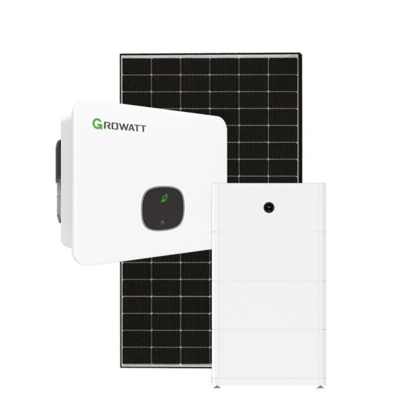 Produktbild PV Komplettanlage mit Growatt Hybrid Wechselrichter, 15 kWh APX Solarspeicher, UK, PV Modul 455W