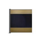 Vorderansicht FlexPVence Solarzaun Zaunfeld mit Eckpfosten in Cedar Design