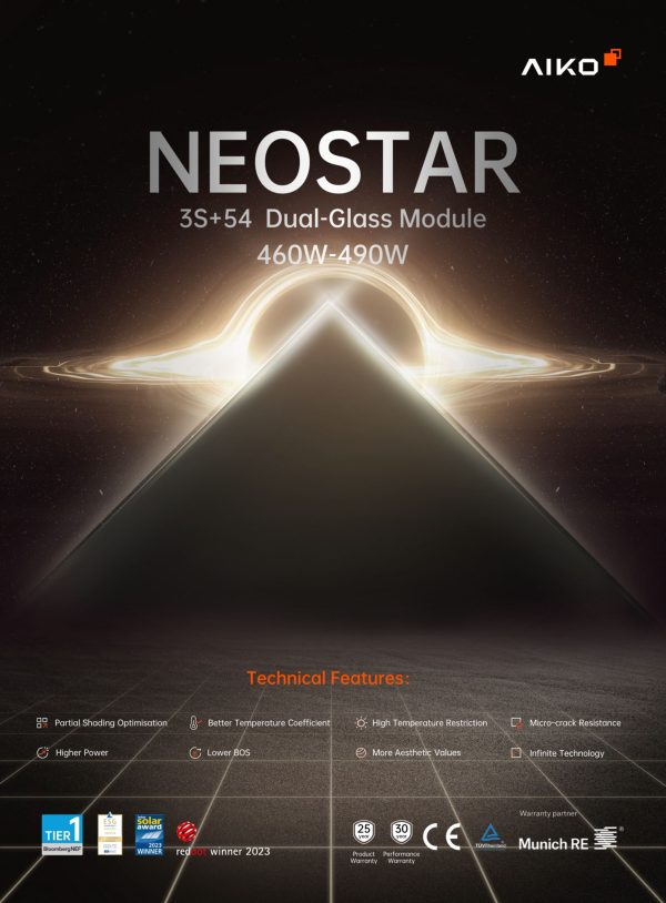 Datenblattt Aiko Neostar 3S+ AIKO-A-MCE54Db 475W Glas-Glas Modul