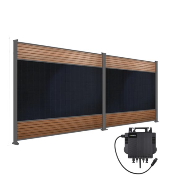Produktbild - FlexPVence Solarzaun 1,80m hoch mit zwei PV Modulen und Wechselrichter