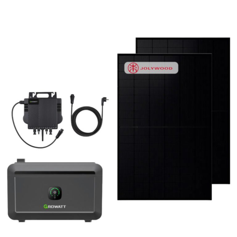 Produktbild Balkonkraftwerk mit Growatt Mikrowechselrichter NEO 800M-X und NOAH 2000 Solarspeicher