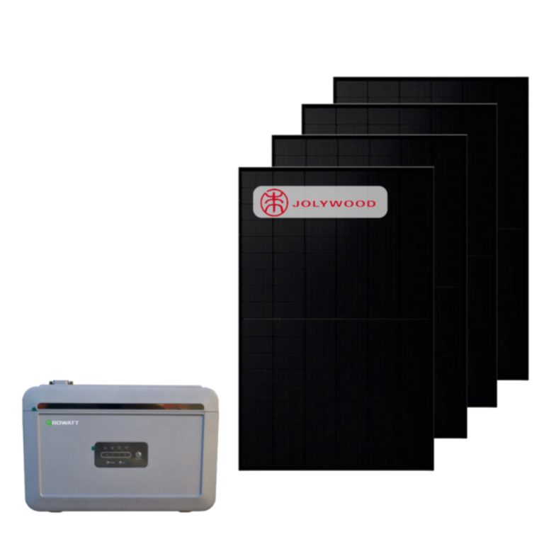 Produktbild: Balkonkraftwerk mit 4x Jolywood PV Modulen und Growatt NEXA 2000 Solarspeicher