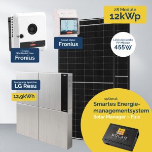 Produktbild Aktion PV Anlage 12kW mit Fronius Wechselrichter und LG Speicher 12.9